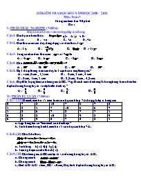 12 Đề kiểm tra học kỳ II môn Toán Lớp 7 - Năm học 2010-2011