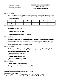 Đề kiểm tra học kỳ I môn Toán Lớp 7 - Năm học 2012-2013 - Phòng giáo dục và đào tạo thành phố Ninh Bình