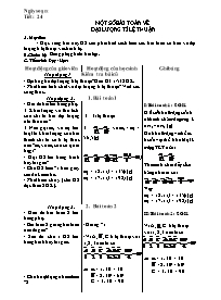 Giáo án Đại số 7 - Tiết 24: Một số bài toán về đại lượng tỉ lệ thuận (3 cột)