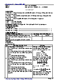 Giáo án Đại số Lớp 7 - Tiết 14: Luyện tập - Năm học 2010-2011 - Ngô Thiện Chính