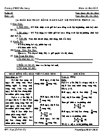 Giáo án Đại số Lớp 9 - Tiết 42: Giải bài toán bằng cách lập hệ phương trình (Tiếp theo) - Năm học 2012-2013 - Nguyễn Văn Tý