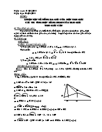 Giáo án Dạy thêm môn Toán Lớp 7 - Buổi 11: Luyện tập về tổng ba góc của một tam giác. Các trường hợp bằng nhau của tam giác tam giác cân - Năm học 2010-2011