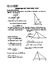 Giáo án Dạy thêm môn Toán Lớp 7 - Buổi 15: Luyện tập về tam giác cân - Năm học 2010-2011