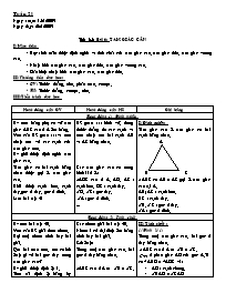 Giáo án Hình học 7 - Tiết 35: Tam giác cân (Bản đẹp 3 cột)