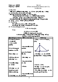 Giáo án Hình học 7 - Tiết 63: Tính chất ba đường cao của tam giác - Năm học 2011-2012 (3 cột)