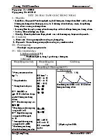 Giáo án Hình học Lớp 7 - Tiết 20: Hai tam giác bằng nhau - Năm học 2012-2013 - Chu Quang Trung