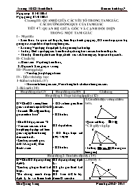 Giáo án Hình học Lớp 7 - Tiết 47: Quan hệ giữa góc và cạnh đối diện trong một tam giác - Năm học 2012-2013 - Chu Quang Trung