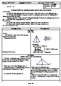 Giáo án Hình học Lớp 7 - Tiết 57: Tính chất ba đường phân giác của tam giác - Văn Quý Trịnh
