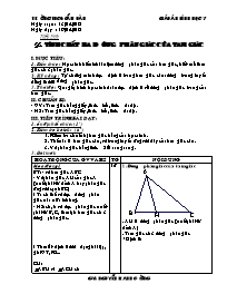Giáo án Hình học Lớp 7 - Tiết 58: Tính chất ba đường phân giác của tam giác - Năm học 2011-2012 - Nguyễn Mạnh Cường
