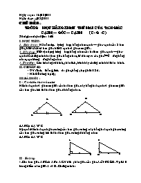 Giáo án Phụ đạo môn Toán Lớp 7 - Chủ đề 8: Trường hợp bằng nhau thứ hai của tam giác ''cạnh-góc–cạnh'' - Năm học 2010-2011