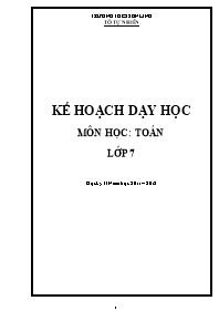 Kế hoạch dạy học môn Toán Lớp 7 - Chương trình học kỳ II - Năm học 2011-2012