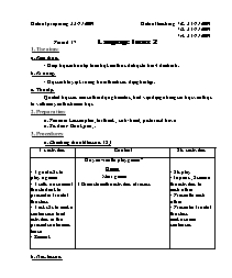 Giáo án môn Tiếng Anh Lớp 7 - Period 37: Lang