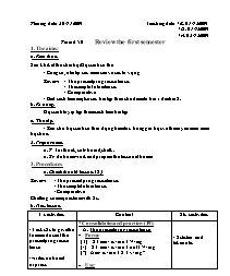 Giáo án môn Tiếng Anh Lớp 7 - Period 50: Review the first semester