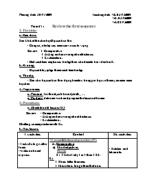 Giáo án môn Tiếng Anh Lớp 7 - Period 51: Review the first semester