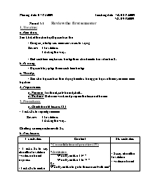 Giáo án môn Tiếng Anh Lớp 7 - Period 53: Review the first semester