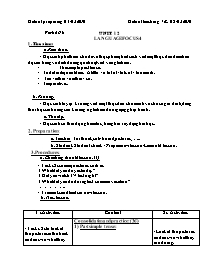 Giáo án môn Tiếng Anh Lớp 7 - Period 78: Lang