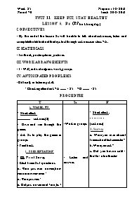 Giáo án môn Tiếng Anh Lớp 7 - Tuần 25