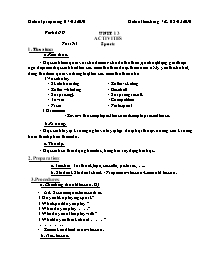 Giáo án môn Tiếng Anh Lớp 7 - Unit 13: Activities - Period 79, Part A1: Sports