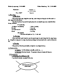 Giáo án môn Tiếng Anh Lớp 7 - Unit 13: Activi