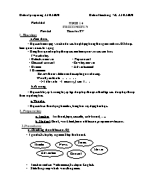 Giáo án môn Tiếng Anh Lớp 7 - Unit 14: Freeti