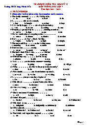 Đề cương kiểm tra học kỳ II môn Tiếng Anh Lớp 7 - Năm học 2011-2012