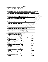 Đề kiểm tra môn Tiếng Anh Lớp 7 - Đề 2 - Trần Đức Huyền