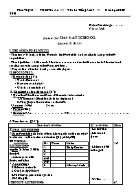 Giáo án môn Tiếng Anh 7 - Period 26, Unit 4: At school - Lesson 5: B3, 4 - Phan Thị Hà