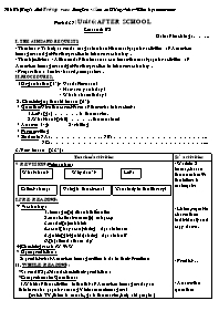 Giáo án môn Tiếng Anh 7 - Period 37, Unit 6: 