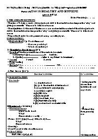 Giáo án môn Tiếng Anh 7 - Period 64, Unit 10: Healthy and hygien - Lesson 4: B1-4 - Hà Thị Tuyết Mai