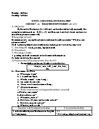 Giáo án môn Tiếng Anh 7 - Unit 2: Personal information - Period 7: A-Telephone numbers (A1,2,3)