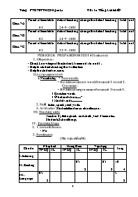 Giáo án môn Tiếng Anh Khối 7 - Period 20: Prepare for test 45 (minutes)