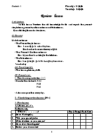 Giáo án môn Tiếng Anh Khối 7 - Unit 1: Back to school