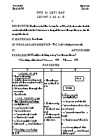 Giáo án môn Tiếng Anh Khối 7 - Unit 12: Let’s eat! - Period 73, Lesson 1: A1: A-B