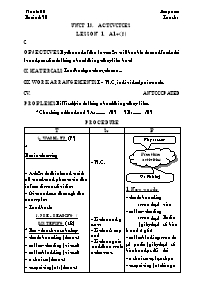 Giáo án môn Tiếng Anh Khối 7 - Unit 13: Activities - Period 79, Lesson 1: A1+ (2)