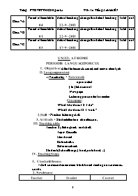 Giáo án môn Tiếng Anh Khối 7 - Unit 3: At hom