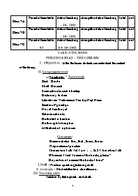 Giáo án môn Tiếng Anh Khối 7 - Unit 4: At school - Period 24: B1,4,5: The library