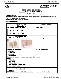 Giáo án môn Tiếng Anh Lớp 6 - Period 20, Unit 4: Big or small - Section A: Where is your school? - Lesson 1: A1, 2