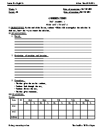 Giáo án môn Tiếng Anh Lớp 6 - Period 23: Correction - Test number: 1 - From unit 1 to unit 3