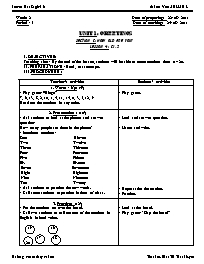 Giáo án môn Tiếng Anh Lớp 6 - Unit 1: Greetings - Section C: How old are you? - Lesson 4: C1,2