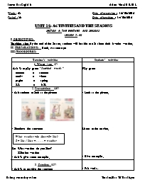 Giáo án môn Tiếng Anh Lớp 6 - Unit 13: Activities and the seasons - Section A: The weather and seasons - Lesson 2: A3