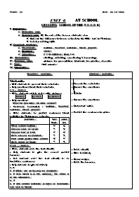 Giáo án môn Tiếng Anh Lớp 7 - Period 22, Unit