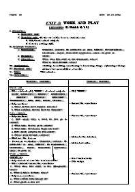 Giáo án môn Tiếng Anh Lớp 7 - Period 26, Unit 5: Work and play - Lesson 1: In class (A1, 2)