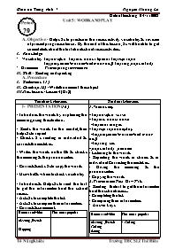 Giáo án môn Tiếng Anh Lớp 7 - Period 29, Unit 5: Work and play - Nguyễn Hoàng Lê