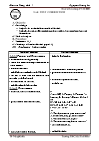 Giáo án môn Tiếng Anh Lớp 7 - Period 39, Unit: Test correction - Nguyễn Hoàng Lê