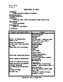 Giáo án môn Tiếng Anh Lớp 7 - Period 43, Lesson 4: B1