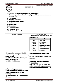 Giáo án môn Tiếng Anh Lớp 7 - Period 52: Review 3 - Nguyễn Hoàng Lê