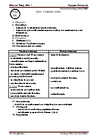 Giáo án môn Tiếng Anh Lớp 7 - Period 72: Test correction - Nguyễn Hoàng Lê