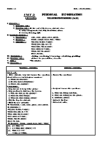 Giáo án môn Tiếng Anh Lớp 7 - Period 8, Unit 2: Personal information - Lesson 2: Telephone numbers (A4, 5)