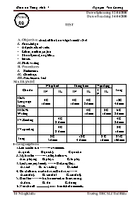 Giáo án môn Tiếng Anh Lớp 7 - Period 89: Test - Nguyễn Văn Lương