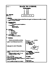 Giáo án môn Tiếng Anh Lớp 7 - Unit 1: Back to school - Lesson 1: A1-A2